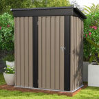 Patiowell 6x4 FT Outdoor Storage Shed, Metal Storage Sheds, Brown