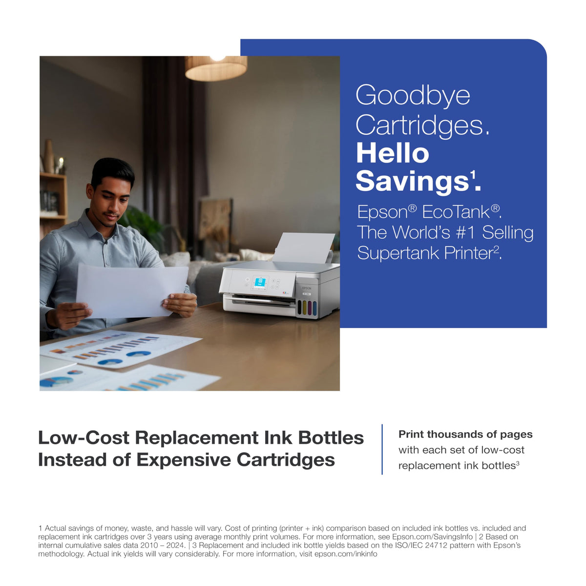 Epson EcoTank ET-2900 Wireless All-in-One Color Supertank Printer with up to 3 Years of Ink, Refillable Tanks, Perfect for Home, 11 PPM, 1.44" Color Screen, Built-in Scanner – White