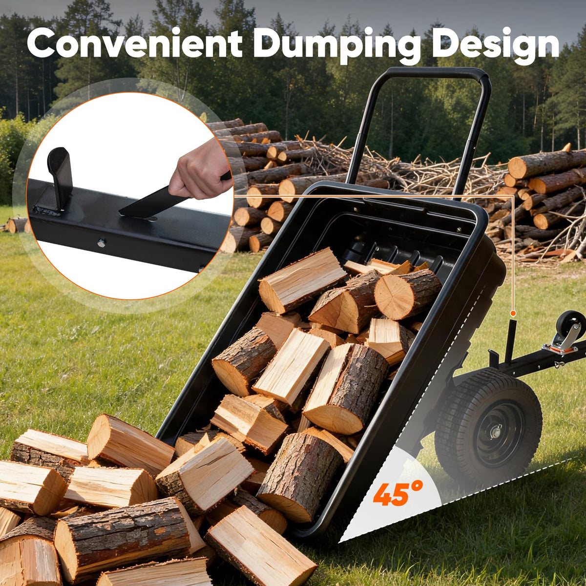 2-in-1 ATV/UTV Trailer Tow Behind Utility Dump Cart