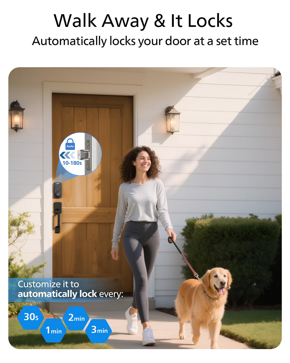 Philips Upgraded Wi-Fi Smart Front Door Lock Set, Fingerprint Keyless Entry Deadbolt, Keypad Lock with Handle, App Remote Control, IP53 Waterproof, Auto Lock, Anti-Peeping Password, Easy Install