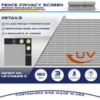 Windscreen4less Fence Privacy Screen 9' x 17' Heavy Duty Windscreen Fencing Mesh Fabric Cover for Patio Garden Backyard Lawn Carport Pool Fence, Light Gray