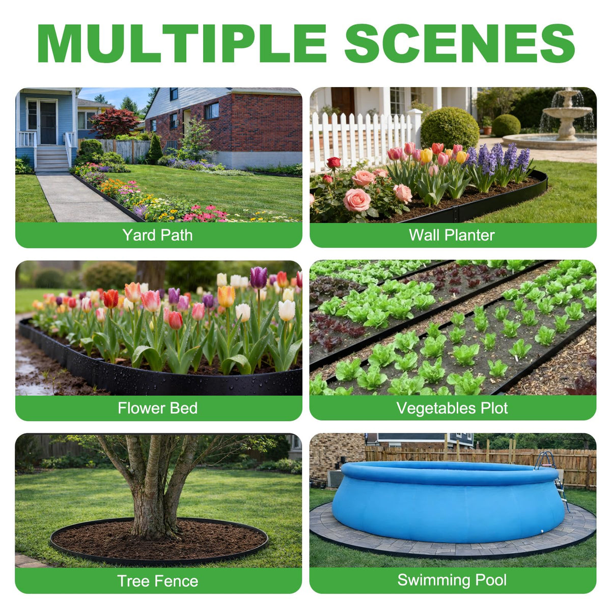 50FT Metal Landscape Edging, 15-Pack 40"L x 6.5"H Rust-Proof Border