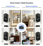 Veise VE017-D Fingerprint Smart Front Door Lock Set, Matte Black