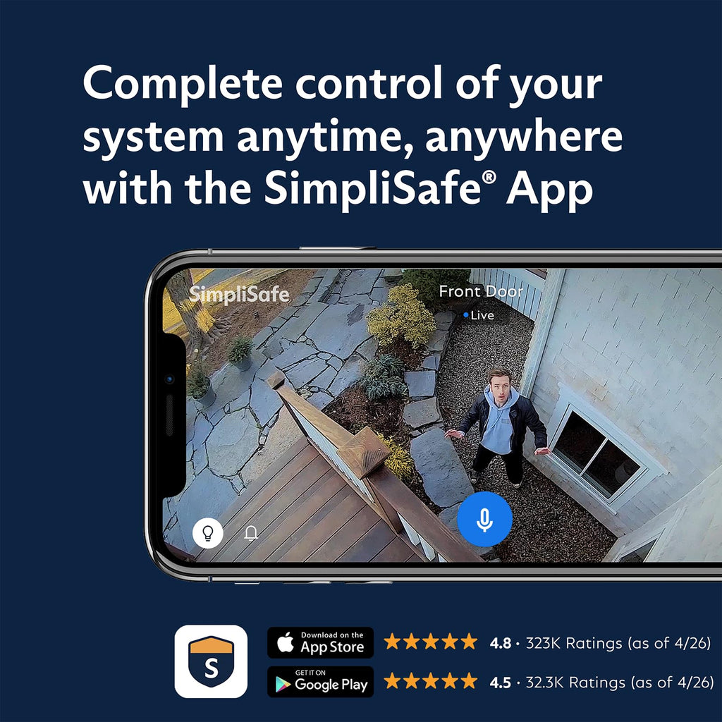 SimpliSafe 5 Piece Wireless Home Security System - Optional 24/7 Professional Monitoring - No Contract - Compatible with Alexa and Google Assistant,White
