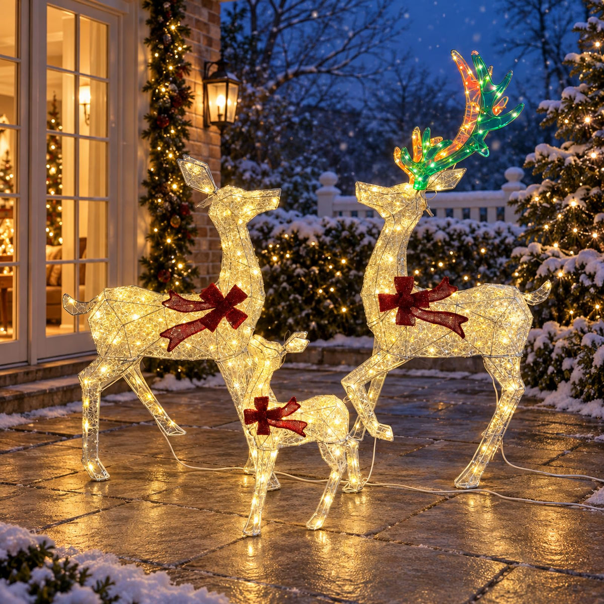 3D Lighted Reindeer Family, 3-Piece 265 LED Christmas Yard Display