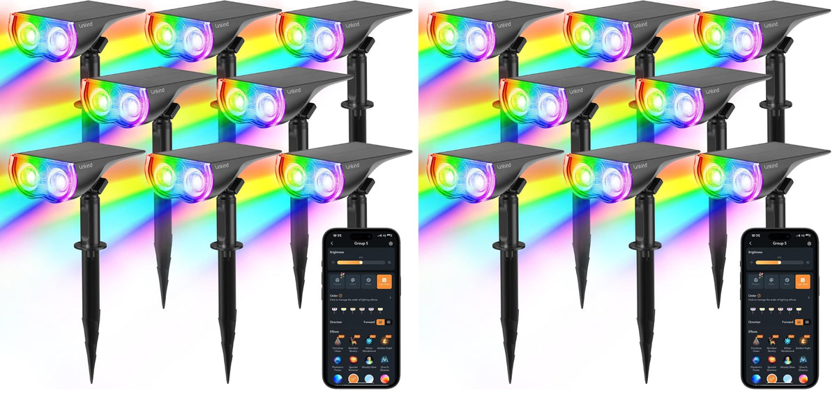 Linkind Smart Solar Spot Lights Outdoor SL5C, IP67 Halloween Lights Outdoor