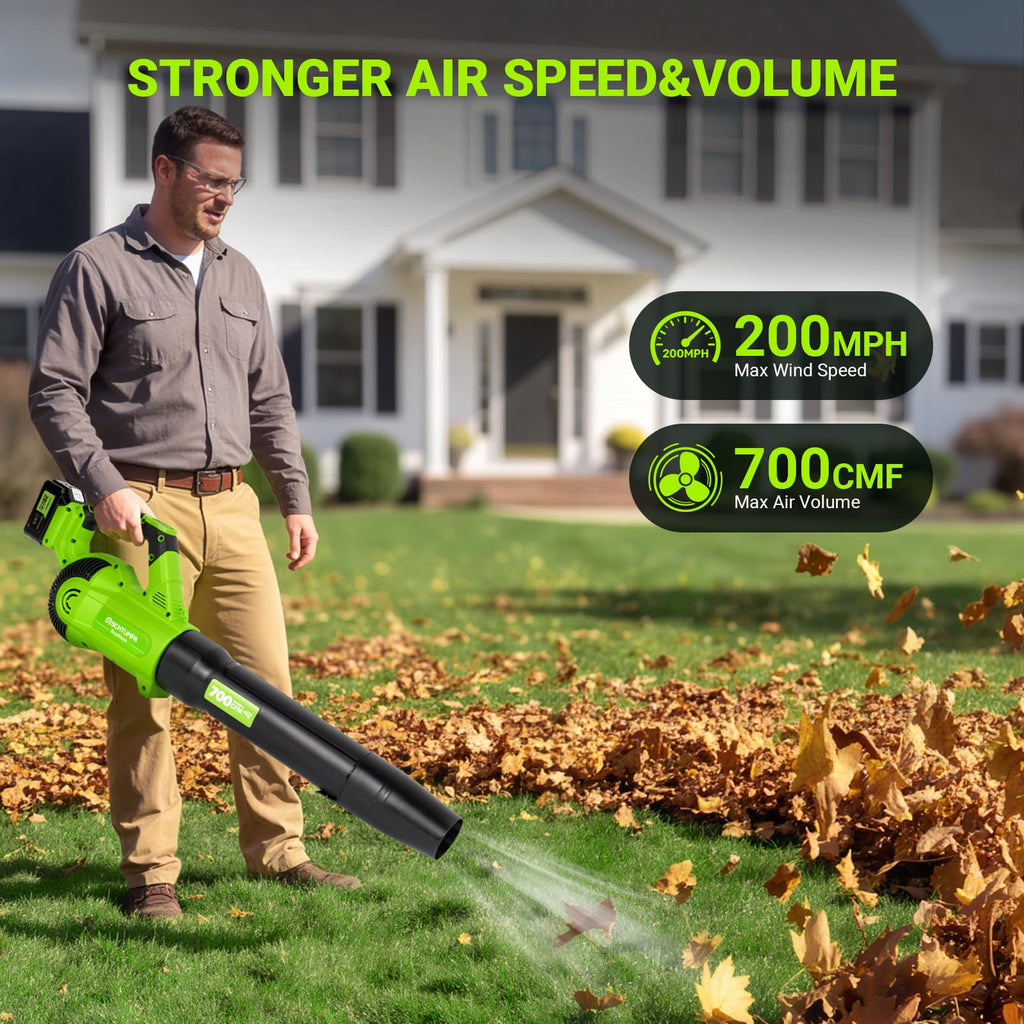 Leaf Blower Cordless 1200W 700CFM 200MPH Leaf Blower for Lawn Care Yard