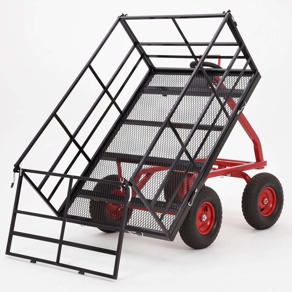 Garvee 1500 LB Heavy Duty Garden Wagon Cart, Outdoor Metal Utility Trailer