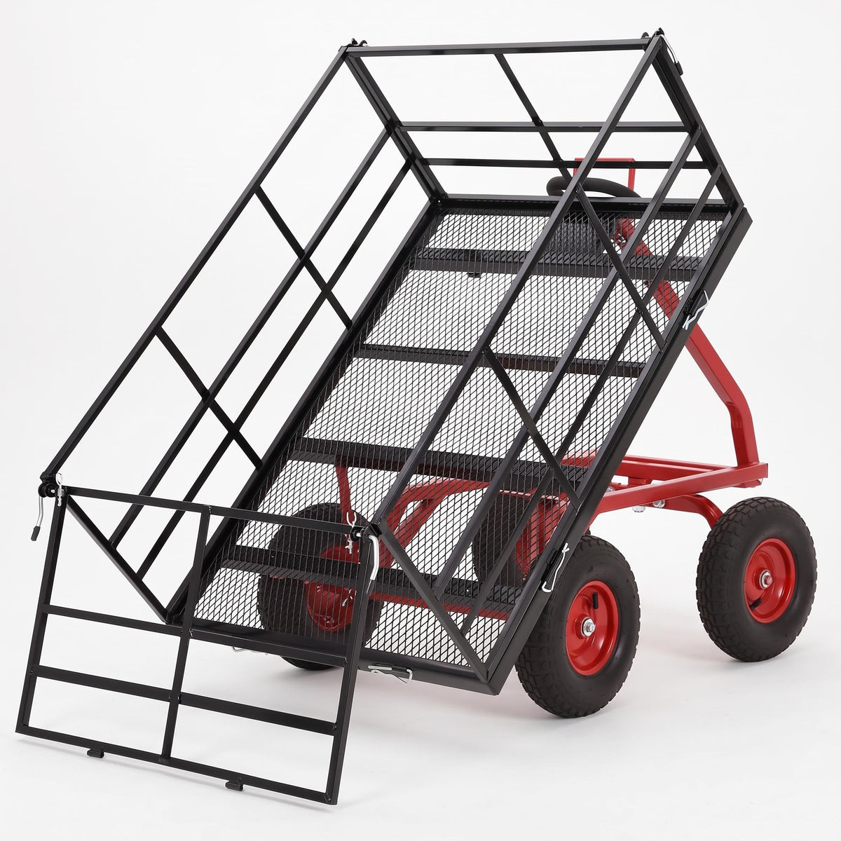 Garvee 1500 LB Heavy Duty Garden Wagon Cart, Outdoor Metal Utility Trailer