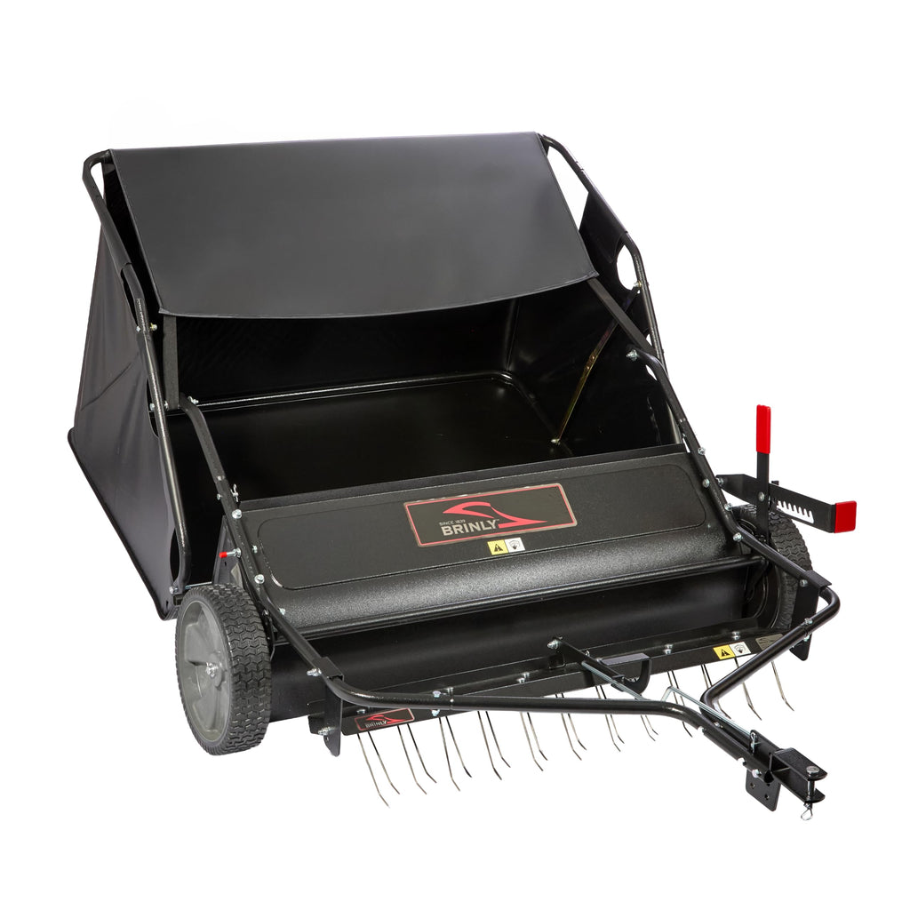 Brinly 54" Tow-Behind Combo Lawn Sweeper with Dethatcher and Hamper Windscreen