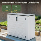 AOXUN Horizontal Storage Sheds 41 Cu.ft, Outdoor Storage Box 160 Gallon, Waterproof Lockable Resin Shed, Patio Storage for Garden, Pool, Cushions, Tools, White