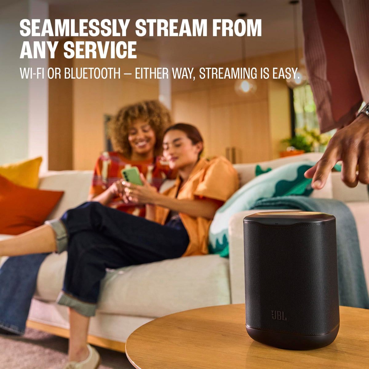 JBL Cove M1: Compact Wi-Fi Home Speaker with access to Alexa+ – Black
