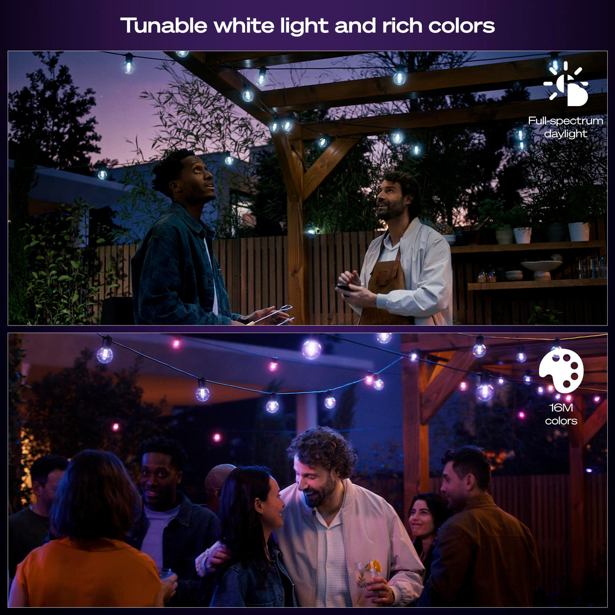Philips Hue Festavia Globe Outdoor String Lights, 32 Bulbs, 91ft