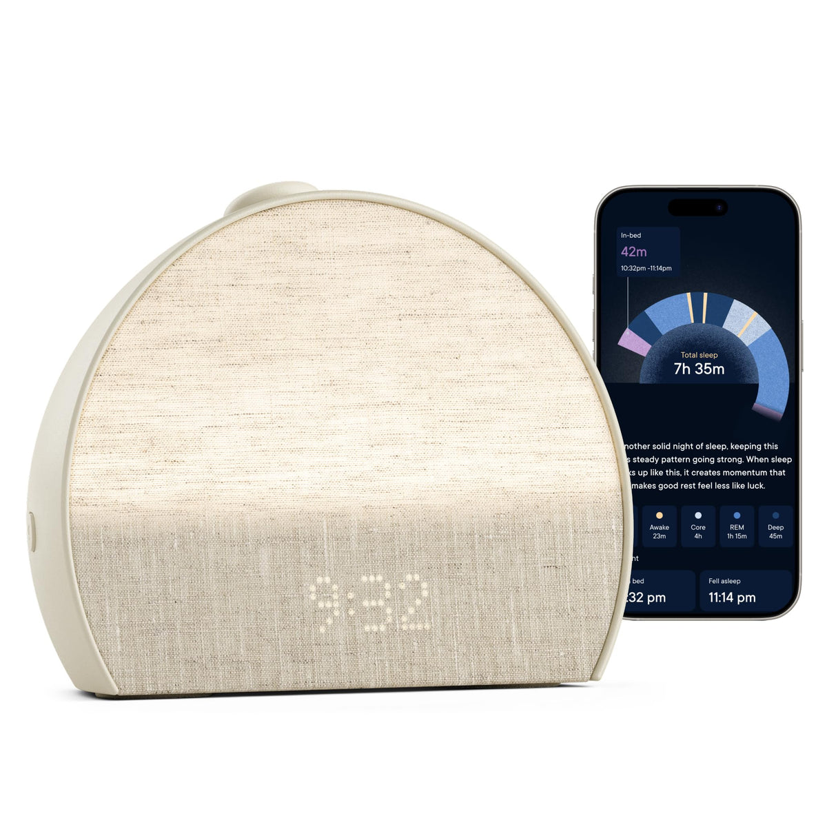 Hatch Sleep Clock, Contactless Sleep Tracker, Personalized Insights, Putty
