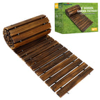 24' Wooden Garden Pathway,Outdoor Roll Out Walkway,Patio Footpath