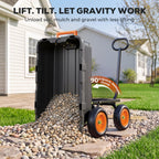 Etoolab Dump Garden Cart 900lb Capacity with 10-Inch Flat-Free Tires