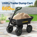 VIVOHOME 4 Cu.ft 660lbs Wheelbarrow Dump Garden Cart
