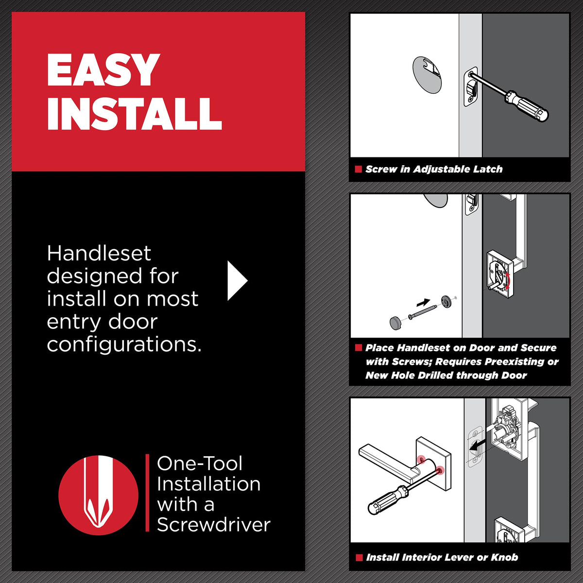 Kwikset San Clemente Front Entry Door Handle Set, No Lock, Matte Black