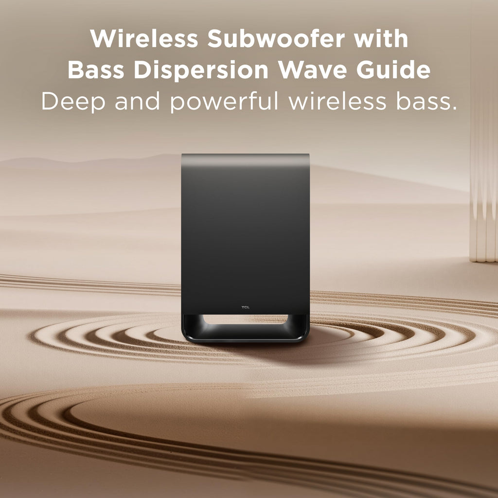 TCL S65K S Series 5.1 Channel Soundbar System with Dolby Atmos, DTS:X, Wireless Subwoofer, Wireless Surround Speakers, Bluetooth Music Streaming, and AI Sonic Auto Room Calibration