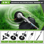 52CC 6-in-1 Weed Wacker Gas Powered Backpack Weed Eater