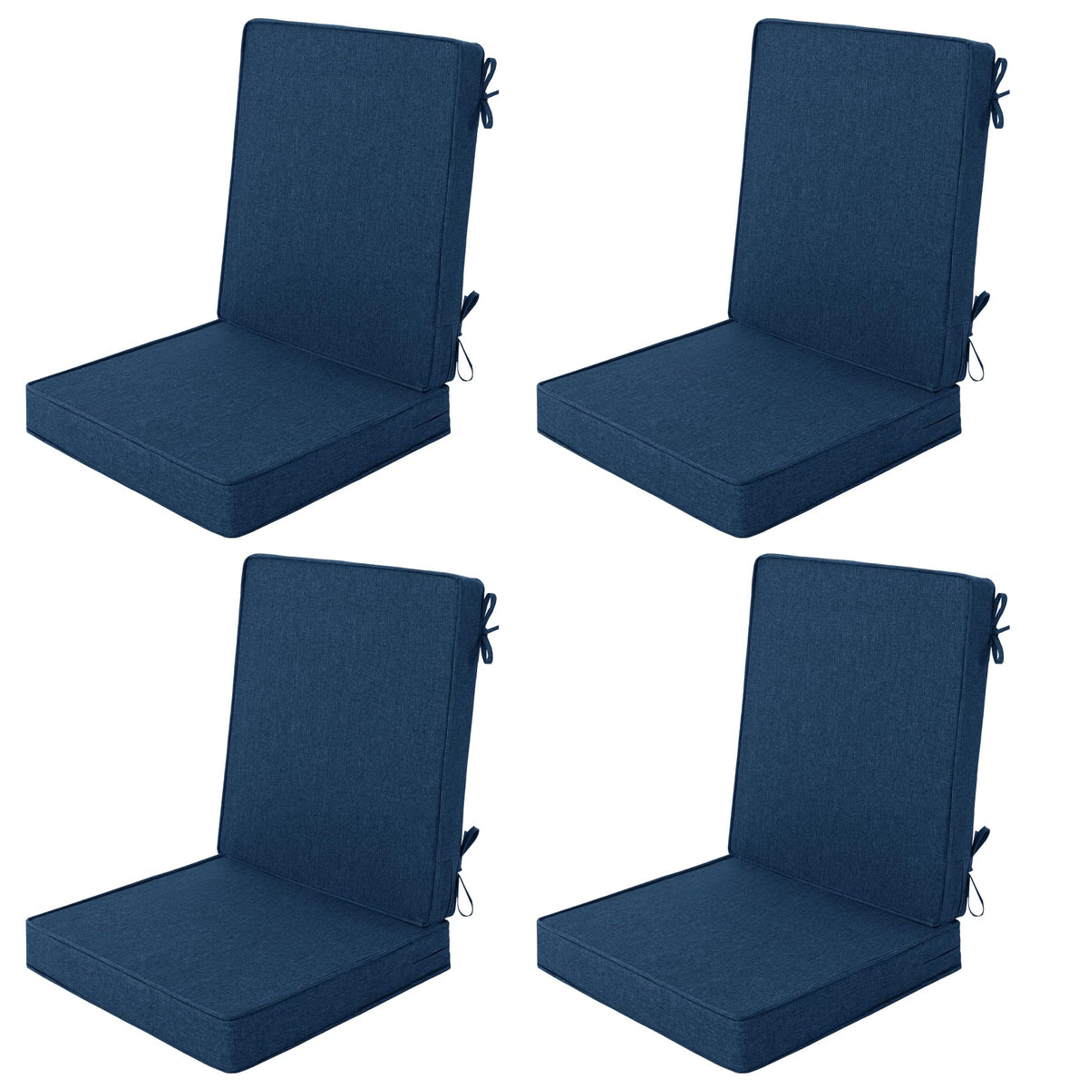 Outdoor Chair Cushions 20x20 Inch, Set of 4, Dark Grey