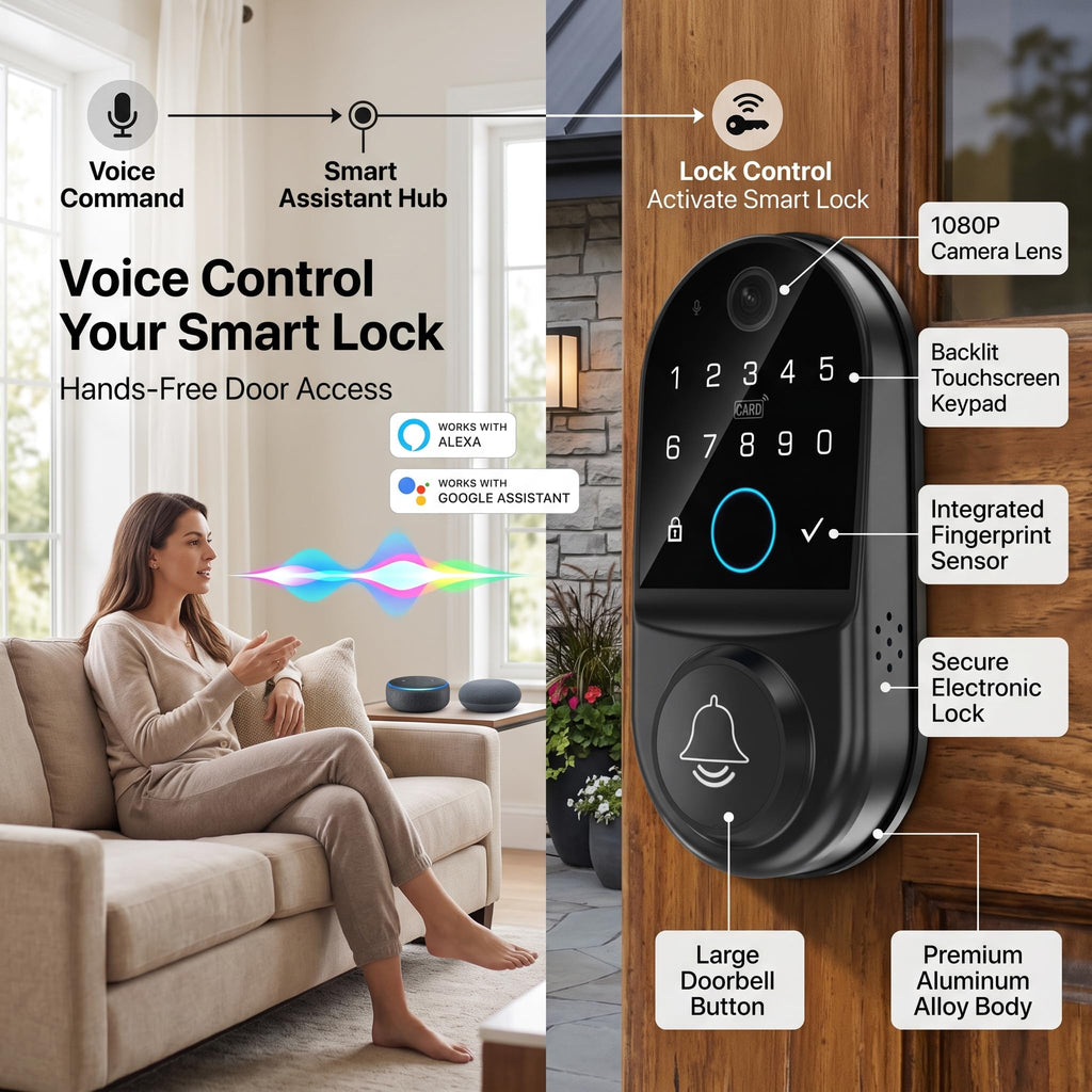 Smart Door Lock for Front Door: Long Lasting Battery Dual 2500mAh