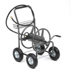 250ft Heavy Duty Hose Reel Cart with 4 Wheels, 5/8" Hose Capacity