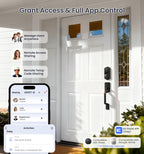 Veise VE017-D Fingerprint Smart Front Door Lock Set, Matte Black