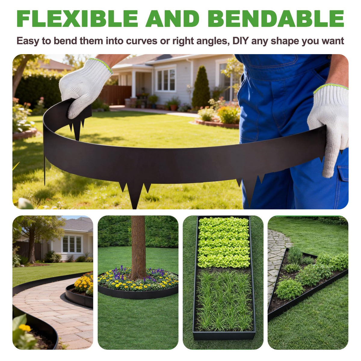 50FT Metal Landscape Edging, 15-Pack 40"L x 6.5"H Rust-Proof Border