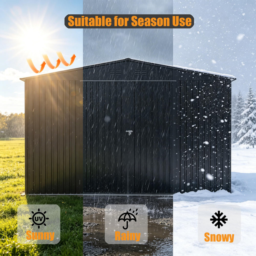 MNLR 12x18 FT Large Metal Outdoor Storage Shed with 2 Windows