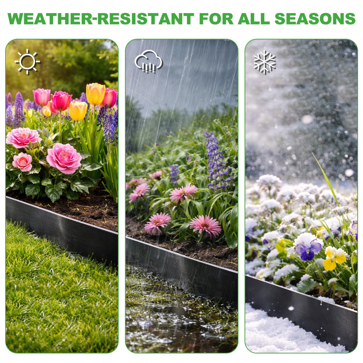 50FT Metal Landscape Edging, 15-Pack 40"L x 6.5"H Rust-Proof Border