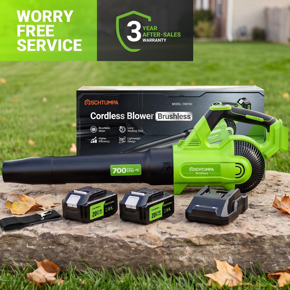 Leaf Blower Cordless 1200W 700CFM 200MPH Leaf Blower for Lawn Care Yard