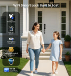 Veise VE017G-H Wi-Fi Smart Door Lock Deadbolt with Handle Set, Matte Black