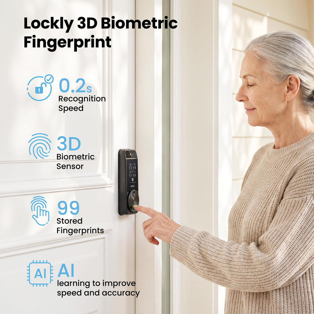 Lockly Visage Zeno Series Smart Lock with Facial Recognition, Fingerprint