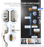 Veise VE012W-H Wi-Fi Smart Front Door Lock Set with Handle, Satin Nickel