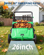 IDEALHOUSE Push Lawn Sweeper 26 Inch with Large 7 cu.ft. Hopper Bag