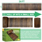 24' Wooden Garden Pathway,Outdoor Roll Out Walkway,Patio Footpath