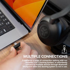 JLab Epic Work ANC Wireless on-Ear Headset with Microphone, smart Noise Cancellation, multipoint Connect, Charging hub, Black