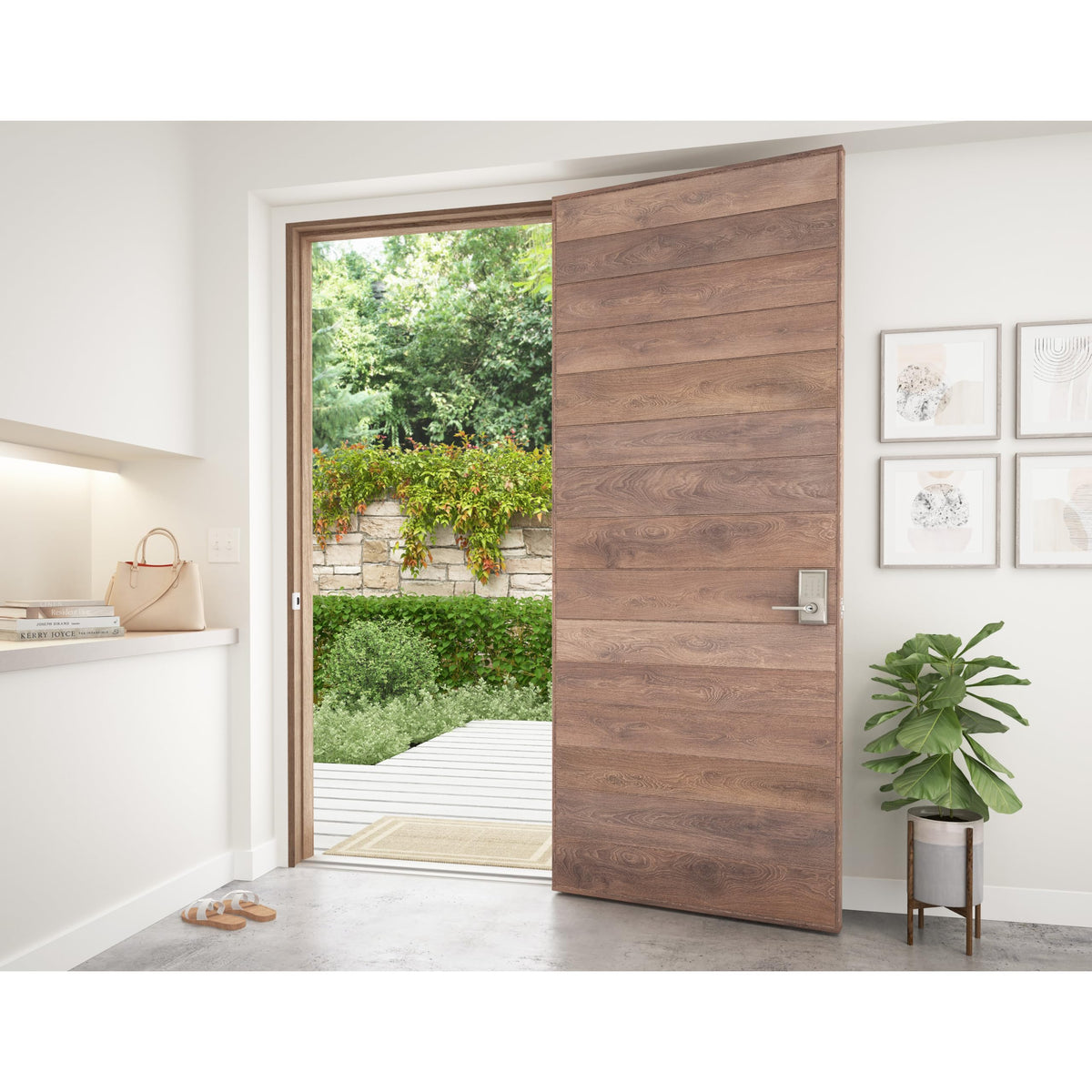 Schlage Encode Smart WiFi Lock, Lever Handle, Camelot Trim, Satin Nickel