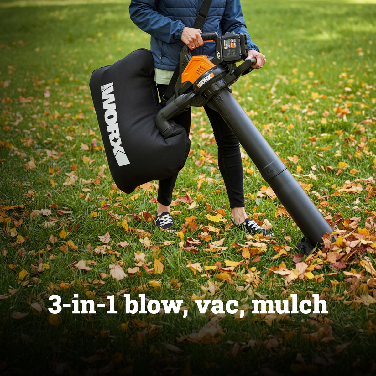WORX 40V 3-in-1 Cordless Leaf Blower/Leaf Vacuum/Leaf Mulcher, WG583