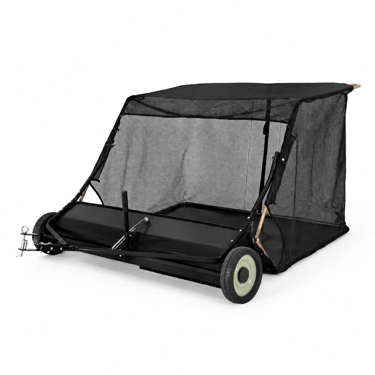 48-Inch Lawn Sweeper Tow Behind, Leaf & Grass Collector Yard Sweeper