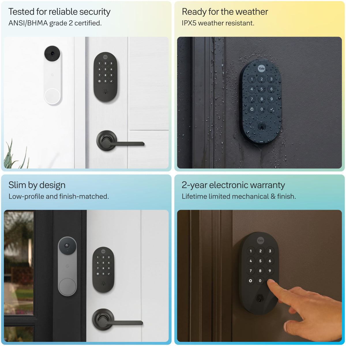 Yale Smart Lock Deadbolt with Google Matter, Keyless Entry, Matte Black