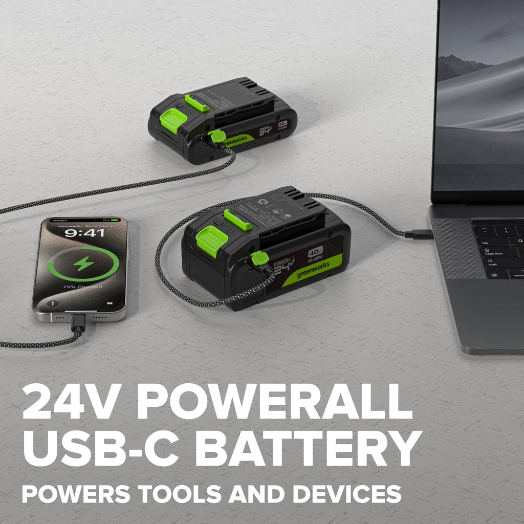 Greenworks 24V 12 in String Trimmer & 515 CFM Blower Combo, 3.0 Ah Battery