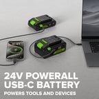 Greenworks 24V 12 in String Trimmer & 515 CFM Blower Combo, 3.0 Ah Battery