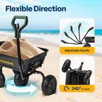 VIVOHOME 4 Cu.ft 660lbs Wheelbarrow Dump Garden Cart