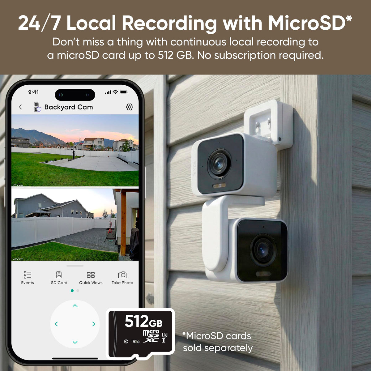 WYZE Duo Cam Pan 2K Dual Cam Indoor/Outdoor Security Camera, 2-Pack