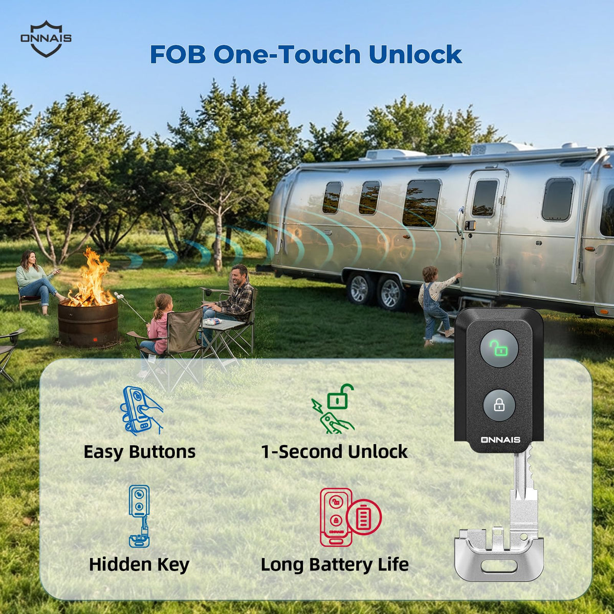 ONNAIS Keyless RV Door Lock - Fits Most Trailers & 5th Wheels