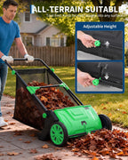 IDEALHOUSE Push Lawn Sweeper 26 Inch with Large 7 cu.ft. Hopper Bag
