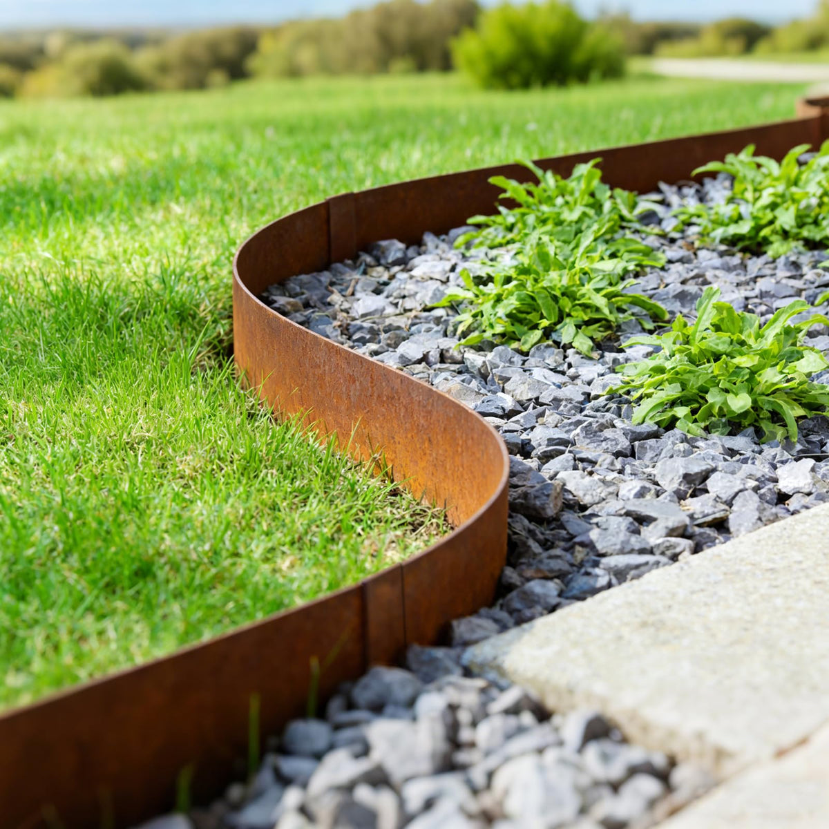 Corten Steel Edging 10" H x 40" L, Metal Garden Edging, 6 Pack