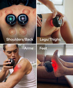 REVO The Original 4-in-1 Smart Cupping Therapy Massager, Red Light Therapy for Targeted Pain Relief, Knots, Aches, Muscle Soreness, Circulation & Tighter Skin, Portable Cupping Kit (Four Pack)